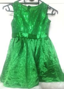 Kids Costumes to Hire - Green Dress - Sequin & fur trimmings  - GIRL